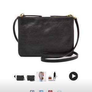 Black leather Fossil Devon crossbody purse